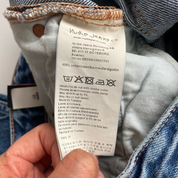 NWT Nudie Jeans Wide Leg High Waist Loose/Relaxed Fit Tall Long Sz 30x34 - Picture 11 of 11